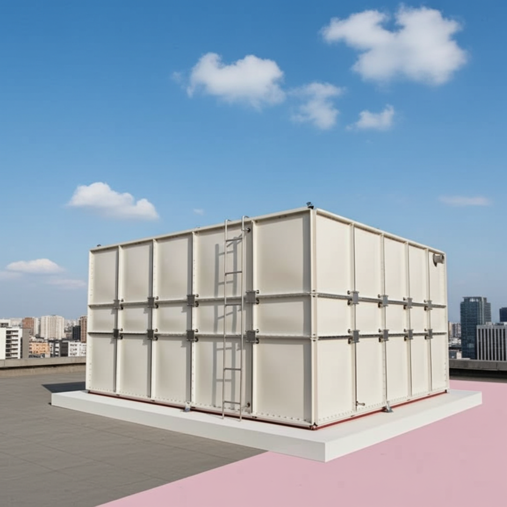 Pure water droplet against blue background — GRP potable water tank hygienic storage