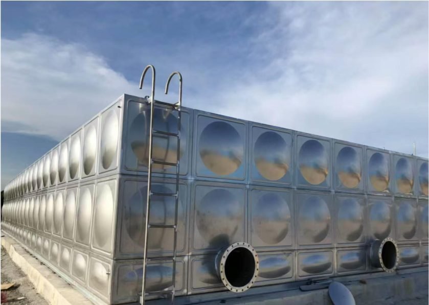 GRP sectional tank for industrial process water project in Africa